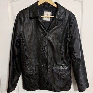 Avanti Vintage Black 100% Genuine Leather Jacket, Large